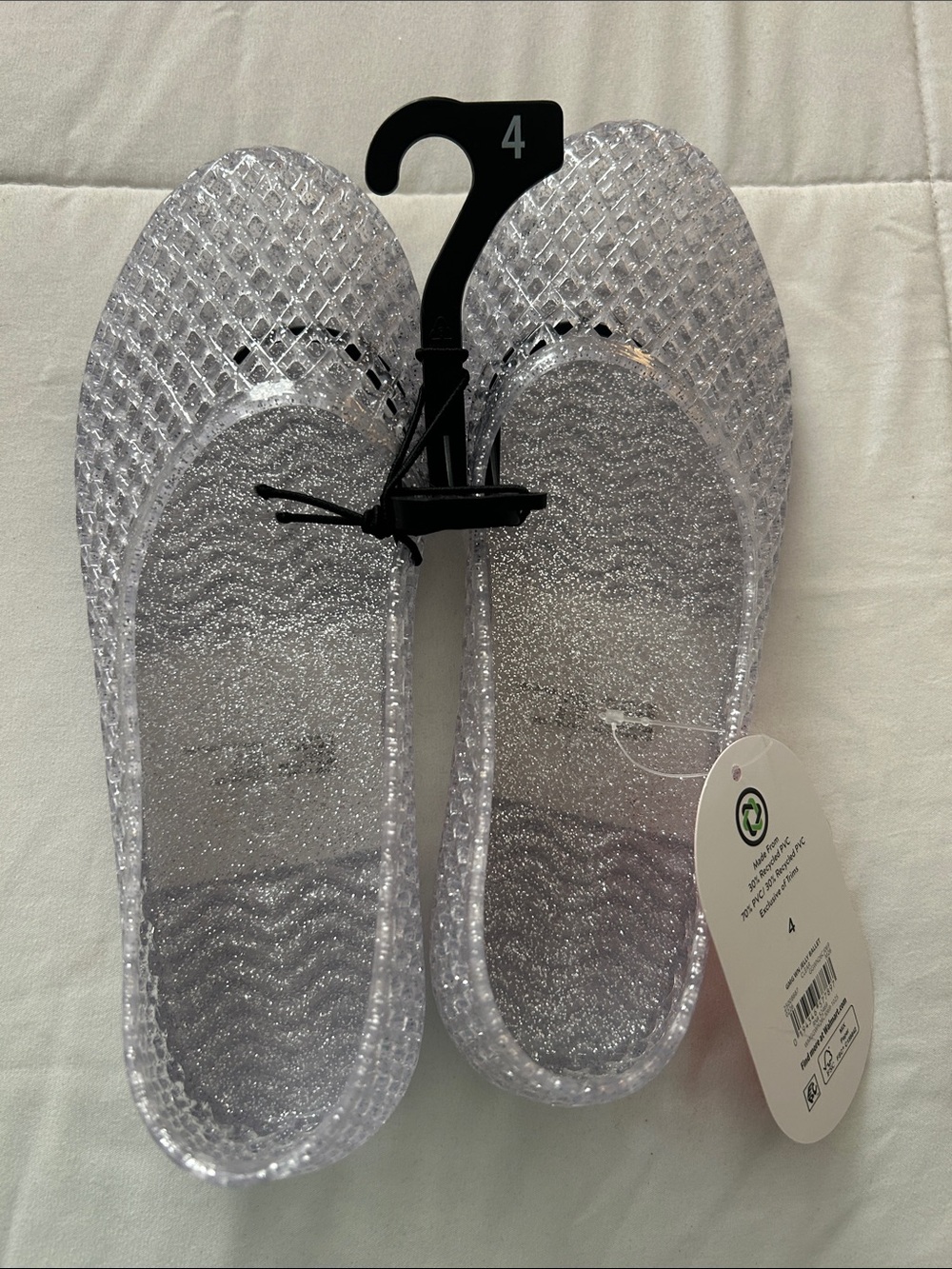Clear Glitter Jelly Flats - Girl’s Slip-On Shoes